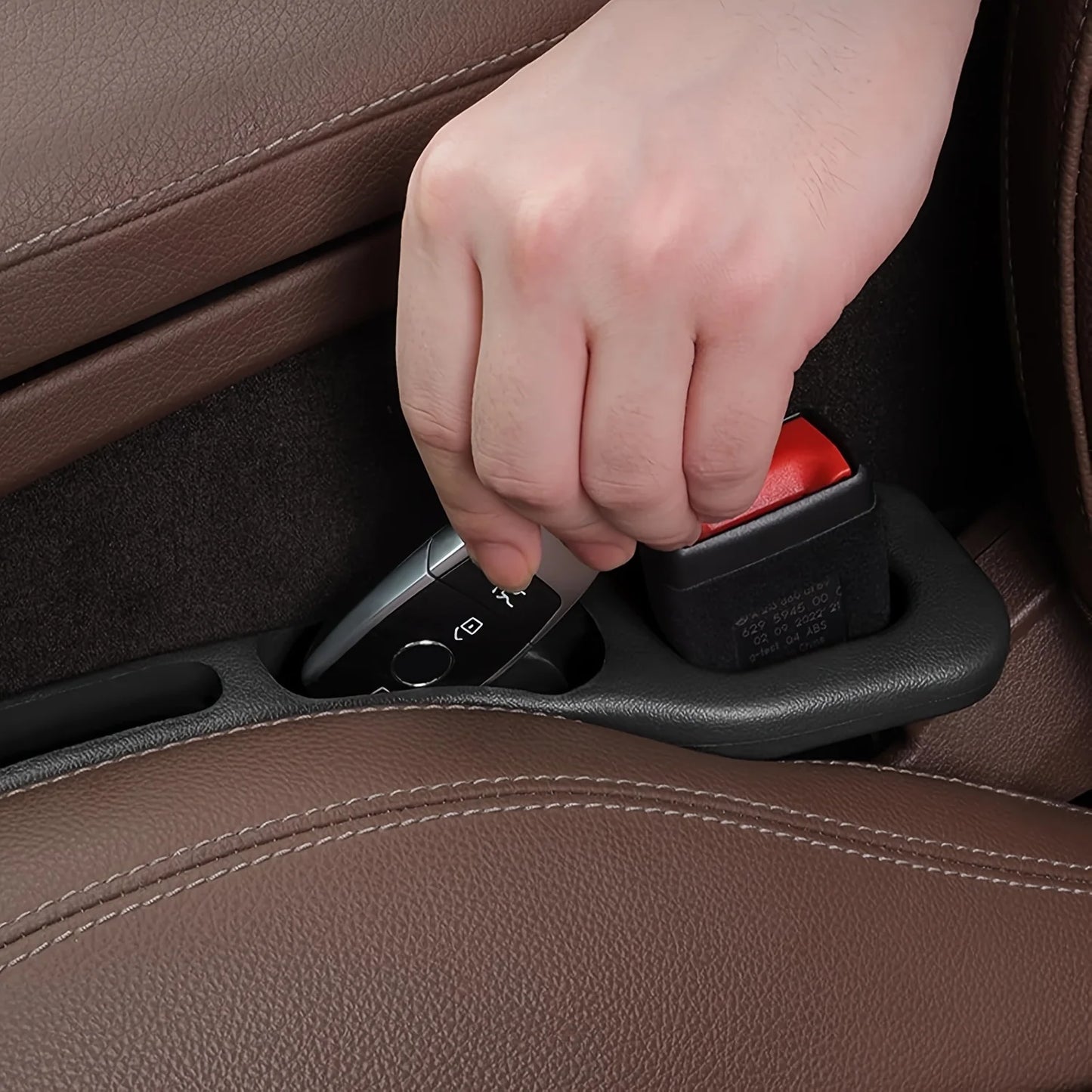 2 sztuki organizerów do szczelin między siedzeniami – wodoodporne wkładki PU z 2 przegródkami, do przechowywania drobiazgów wewnątrz samochodu