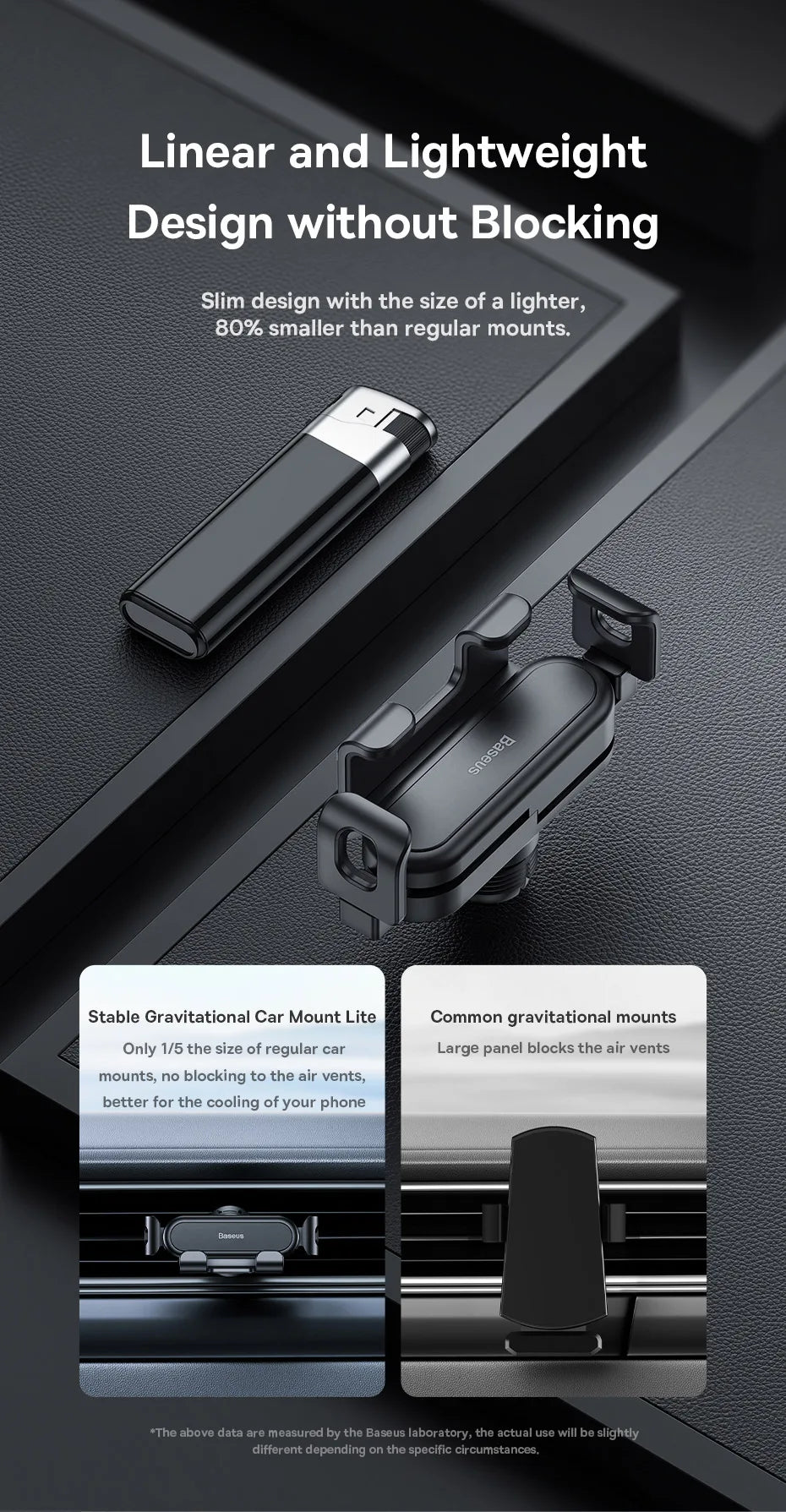 Baseus Car Gravity Phone Holder Strip Air Vent Universal Telephone Support in Car GPS Mount For iPhone 13 14 Pro Max Xiaomi Vivo