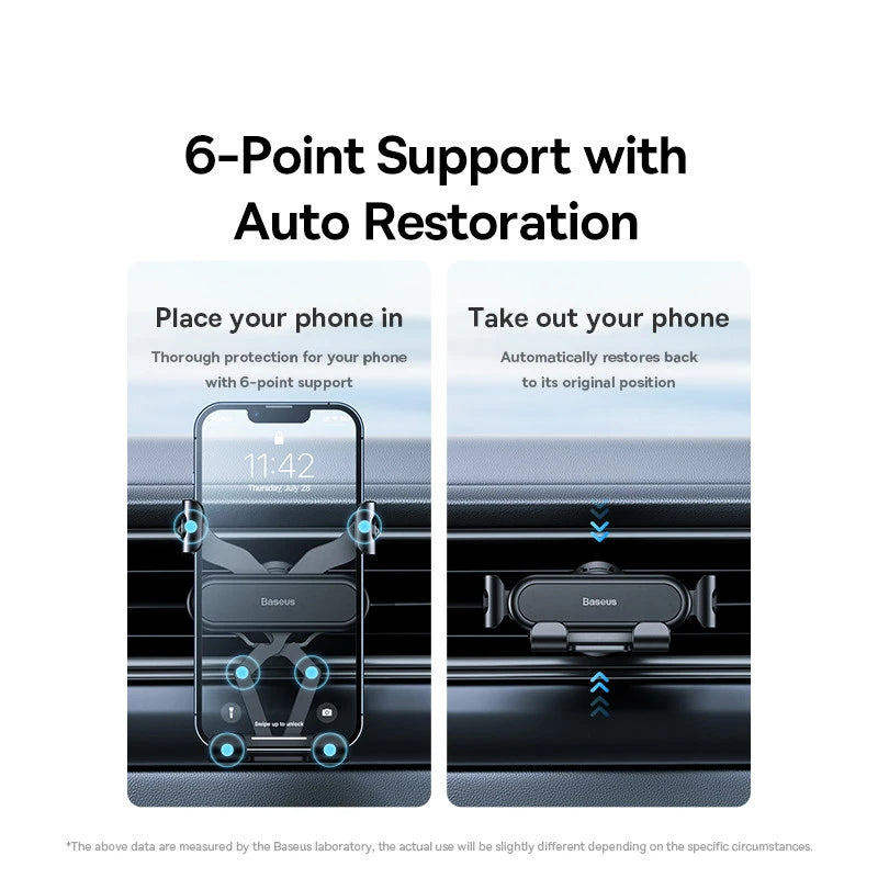 Baseus Car Gravity Phone Holder Strip Air Vent Universal Telephone Support in Car GPS Mount For iPhone 13 14 Pro Max Xiaomi Vivo