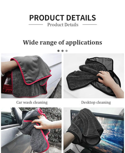 600GSM Premium Microfiber Towels for Car Care - Ultra-Absorbent Drying Cloth for Detailing Wash And Cleaning