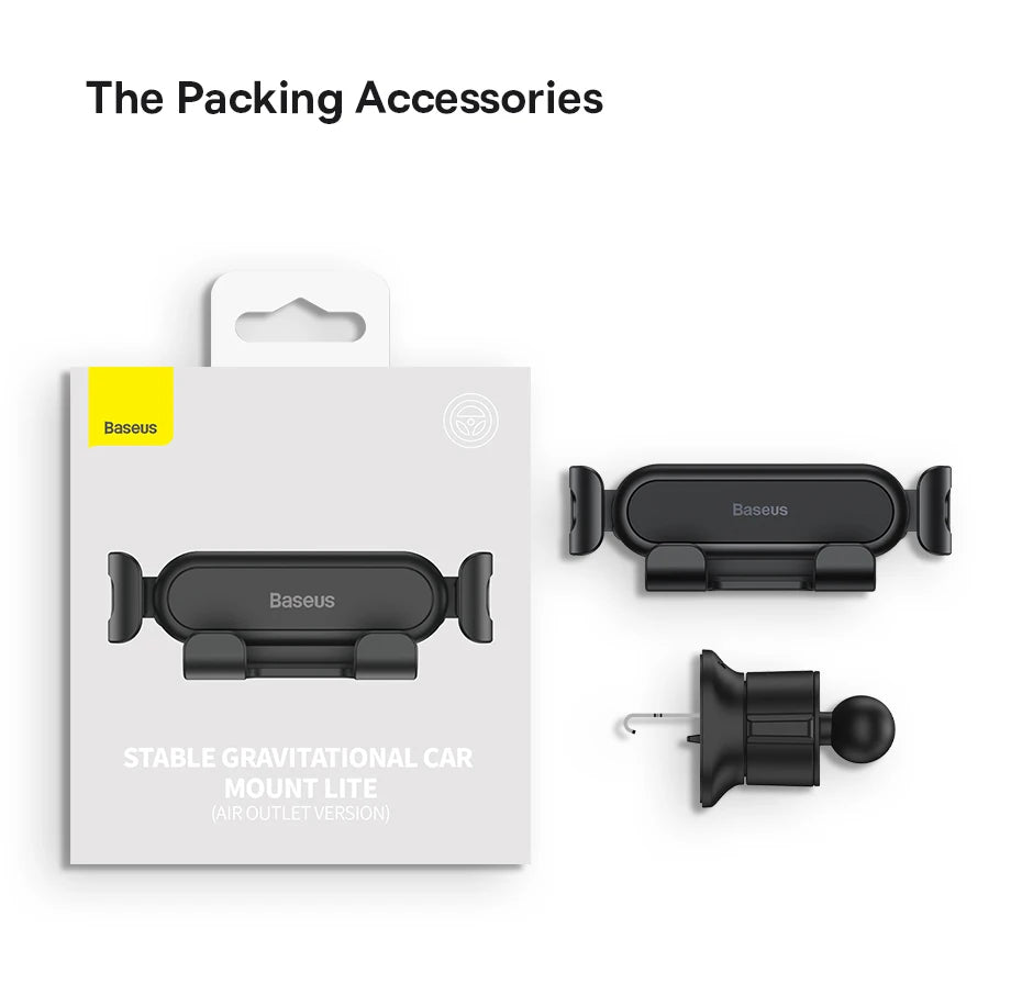 Baseus Car Gravity Phone Holder Strip Air Vent Universal Telephone Support in Car GPS Mount For iPhone 13 14 Pro Max Xiaomi Vivo