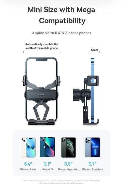 Baseus Car Gravity Phone Holder Strip Air Vent Universal Telephone Support in Car GPS Mount For iPhone 13 14 Pro Max Xiaomi Vivo