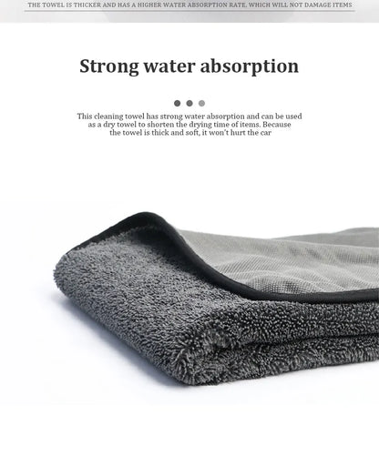 600GSM Premium Microfiber Towels for Car Care - Ultra-Absorbent Drying Cloth for Detailing Wash And Cleaning