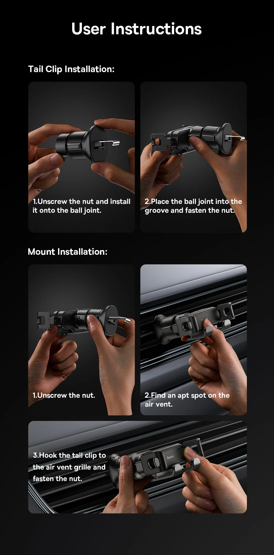 Baseus Car Gravity Phone Holder Strip Air Vent Universal Telephone Support in Car GPS Mount For iPhone 13 14 Pro Max Xiaomi Vivo