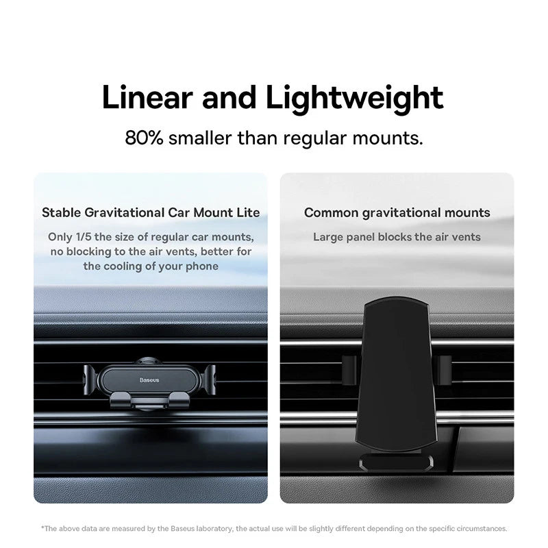 Baseus Car Gravity Phone Holder Strip Air Vent Universal Telephone Support in Car GPS Mount For iPhone 13 14 Pro Max Xiaomi Vivo